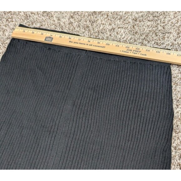NEW Daily Practice Anthropologie Skirt Women's XL Black Ribbed Midi Zip Up - Picture 5 of 6
